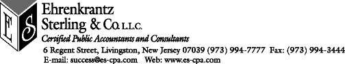 (EHRENKRANTZ STERLING & CO LOGO-LETTERHEAD)
