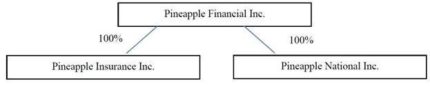 A diagram of a financial company
Description automatically generated with medium confidence