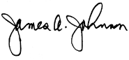 (JAMES A. JOHNSON SIGNATURE)