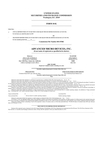 Thumbnail AMD 10-K Annual Report 2015