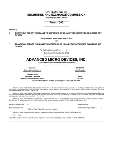 Thumbnail AMD 10-Q Quarterly Report FY2016 