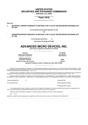Thumbnail AMD 10-Q Quarterly Report FY2018 