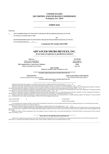 Thumbnail AMD 10-K Annual Report 2018