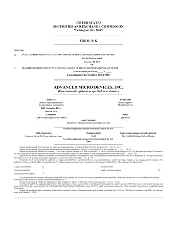 Thumbnail AMD 10-K Annual Report 2019