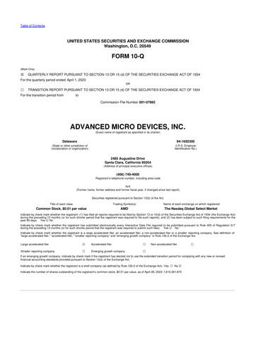 Thumbnail AMD 10-Q Quarterly Report FY2023 