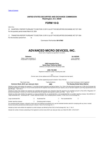 Thumbnail AMD 10-Q Quarterly Report FY2024 