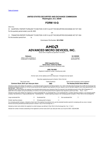 Thumbnail AMD 10-Q Quarterly Report FY2025 