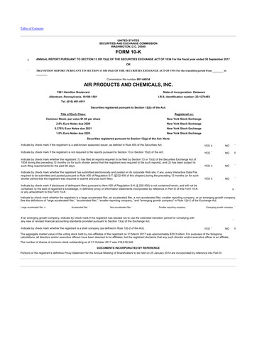 Thumbnail Air Products and Chemicals 10-K Annual Report 2017