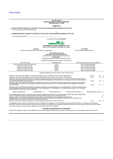 Thumbnail Air Products and Chemicals 10-K Annual Report 2020