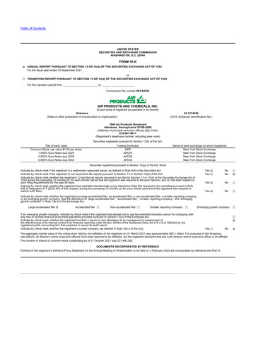 Thumbnail Air Products and Chemicals 10-K Annual Report 2021