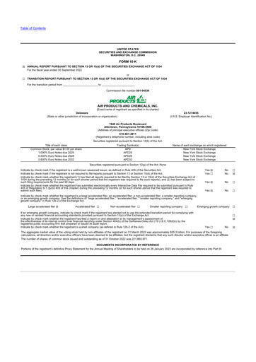 Thumbnail Air Products and Chemicals 10-K Annual Report 2022