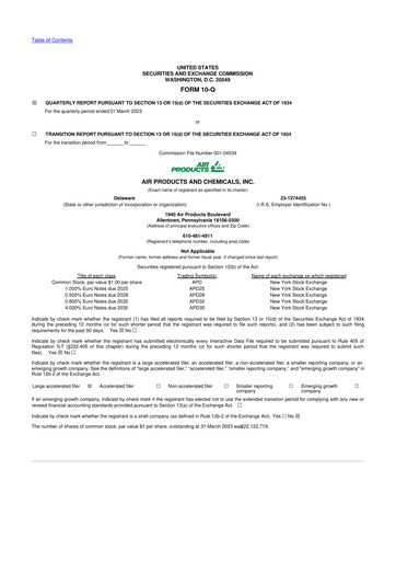 Thumbnail Air Products and Chemicals 10-Q Quarterly Report FY2023 