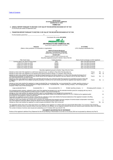 Thumbnail Air Products and Chemicals 10-K Annual Report 2023