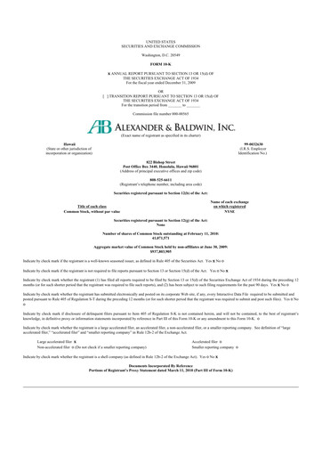 Thumbnail Matson 10-K Annual Report 