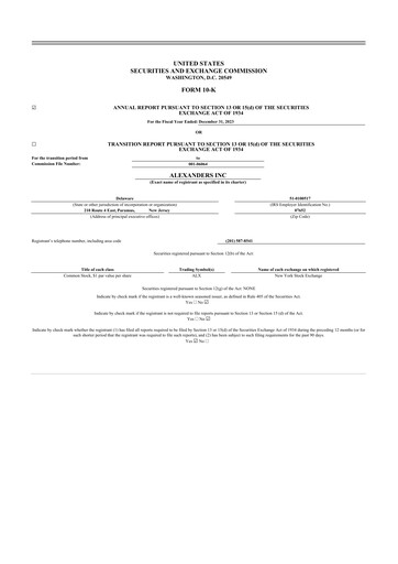 Thumbnail Alexander's, Inc. 10-K Annual Report 2023