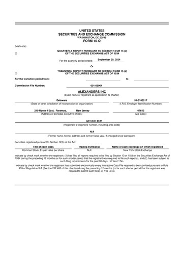 Thumbnail Alexander's, Inc. 10-Q Quarterly Report FY2024 