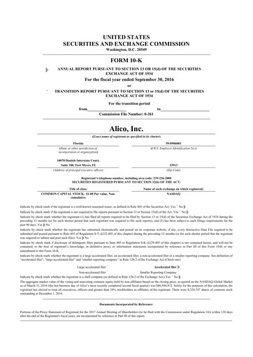 Thumbnail Alico
 10-K Annual Report 2016