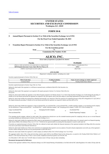 Thumbnail Alico
 10-K Annual Report 2023