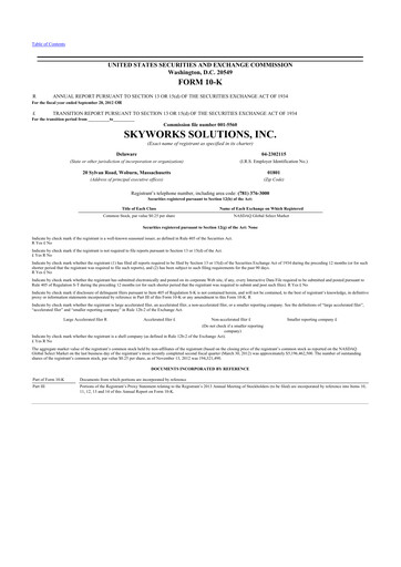 Thumbnail Skyworks Solutions
 10-K Annual Report 2012