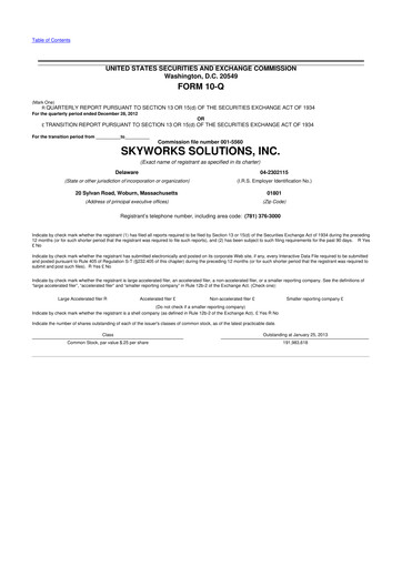Thumbnail Skyworks Solutions
 10-Q Quarterly Report FY2013 