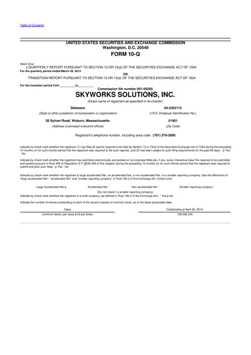 Thumbnail Skyworks Solutions
 10-Q Quarterly Report FY2014 