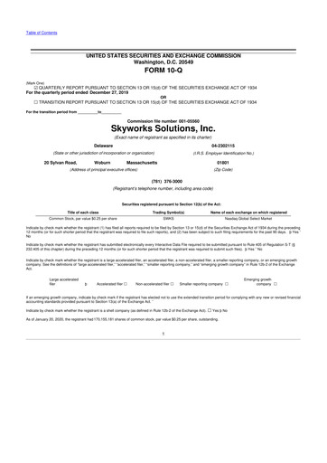 Thumbnail Skyworks Solutions
 10-Q Quarterly Report FY2020 