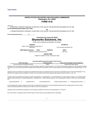 Thumbnail Skyworks Solutions
 10-Q Quarterly Report FY2021 