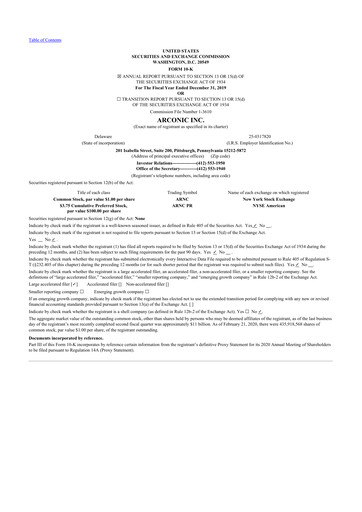 Thumbnail Howmet Aerospace
 10-K Annual Report 2019
