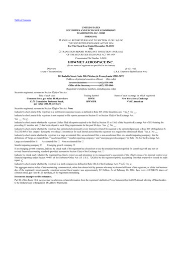 Thumbnail Howmet Aerospace
 10-K Annual Report 2021