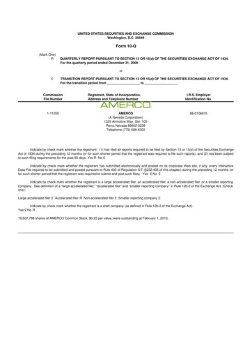 Thumbnail U-Haul 10-Q Quarterly Report FY 