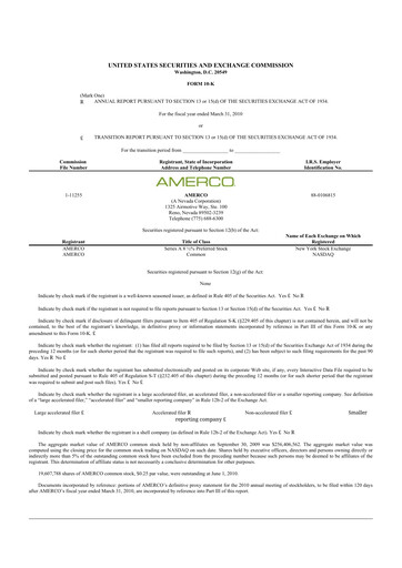 Thumbnail U-Haul 10-K Annual Report 