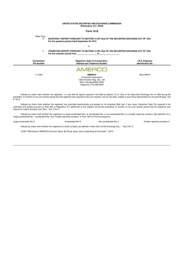 Thumbnail U-Haul 10-Q Quarterly Report FY 