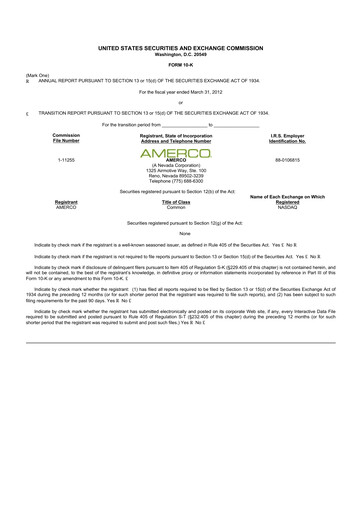 Thumbnail U-Haul 10-K Annual Report 2012