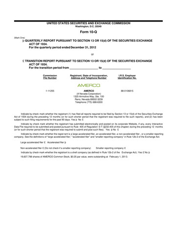 Thumbnail U-Haul 10-Q Quarterly Report FY2013 