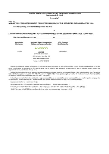 Thumbnail U-Haul 10-Q Quarterly Report FY2014 