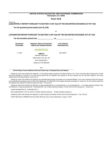 Thumbnail U-Haul 10-Q Quarterly Report FY2017 