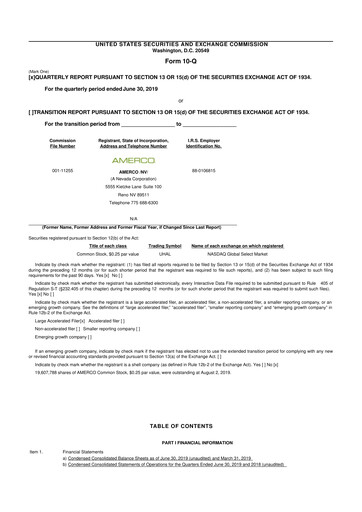 Thumbnail U-Haul 10-Q Quarterly Report FY2020 