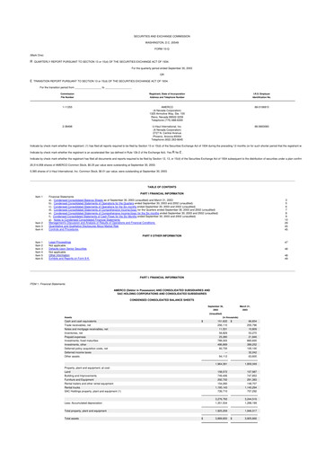 Thumbnail U-Haul 10-Q Quarterly Report FY 