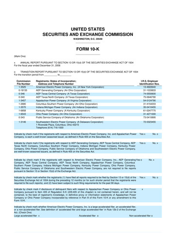 Miniature American Electric Power 10-K Rapport annuel 