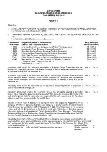 Miniature American Electric Power 10-K Rapport annuel 