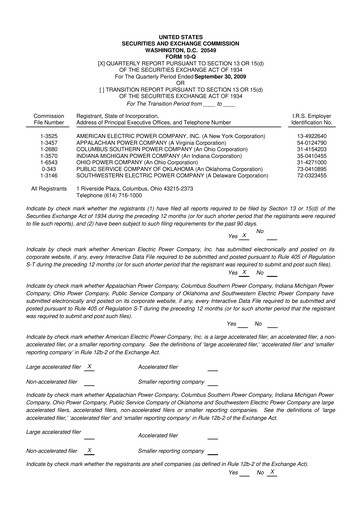 Miniature American Electric Power 10-Q Rapport trimestriel  