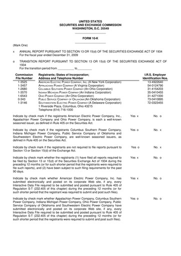 Miniature American Electric Power 10-K Rapport annuel 
