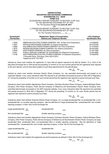 Thumbnail American Electric Power 10-Q Quarterly Report FY2011 
