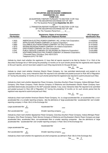 Thumbnail American Electric Power 10-Q Quarterly Report FY2011 
