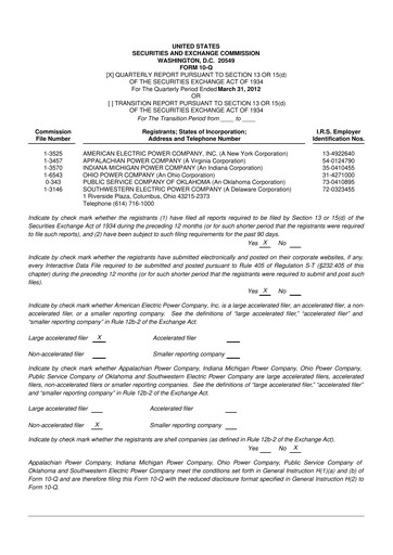 Thumbnail American Electric Power 10-Q Quarterly Report FY2012 