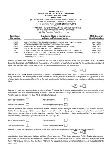 Thumbnail American Electric Power 10-Q Quarterly Report FY2013 