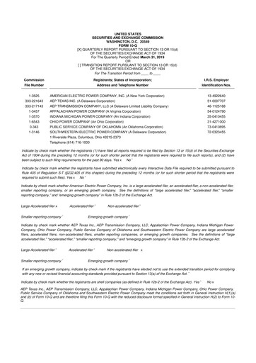 Thumbnail American Electric Power 10-Q Quarterly Report FY2019 