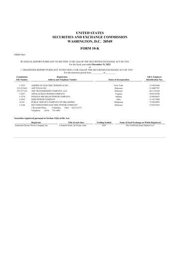 Thumbnail American Electric Power 10-K Annual Report 2023