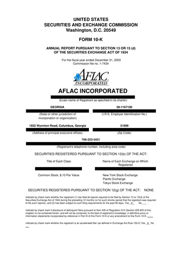 Thumbnail Aflac 10-K Annual Report 