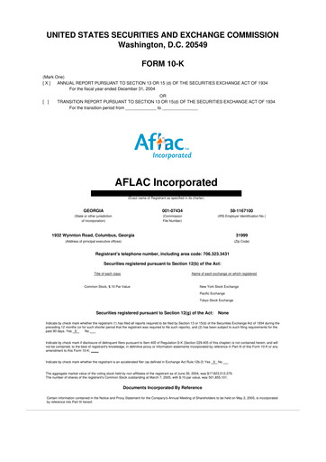 Thumbnail Aflac 10-K Annual Report 